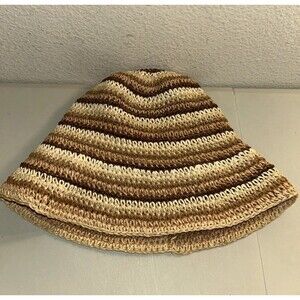 Women’s Vintage Bucket Beige & Brown One Size Paper Hat